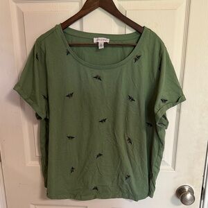Vintage America Green Boxy Short Sleeve Tee